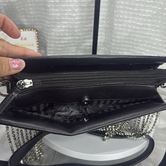 (E4) Victoria's Secret Glam Rhinestone Fringe Convertible Crossbody - Picture 7 of 16